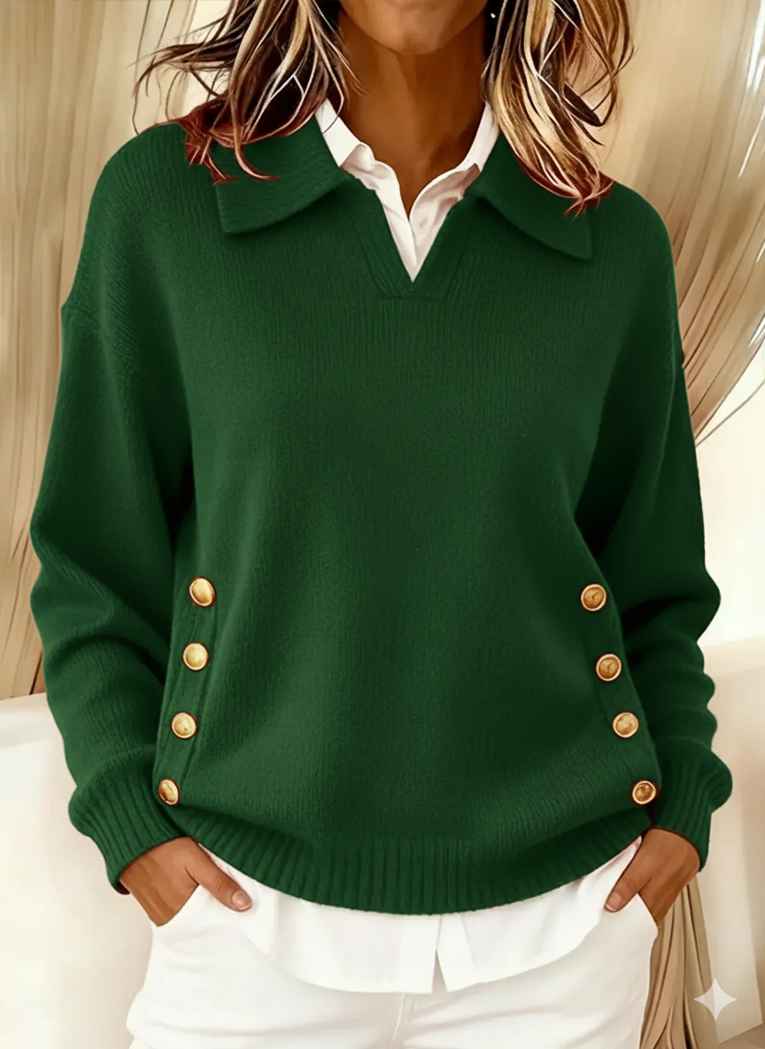 Vicenta | Pull avec Col Polo et Boutons
