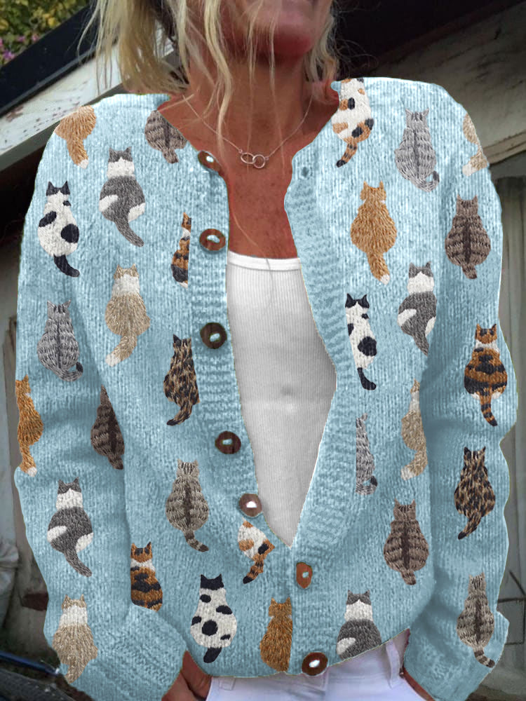 Charline | Cardigan Imprimé Chat Douillet