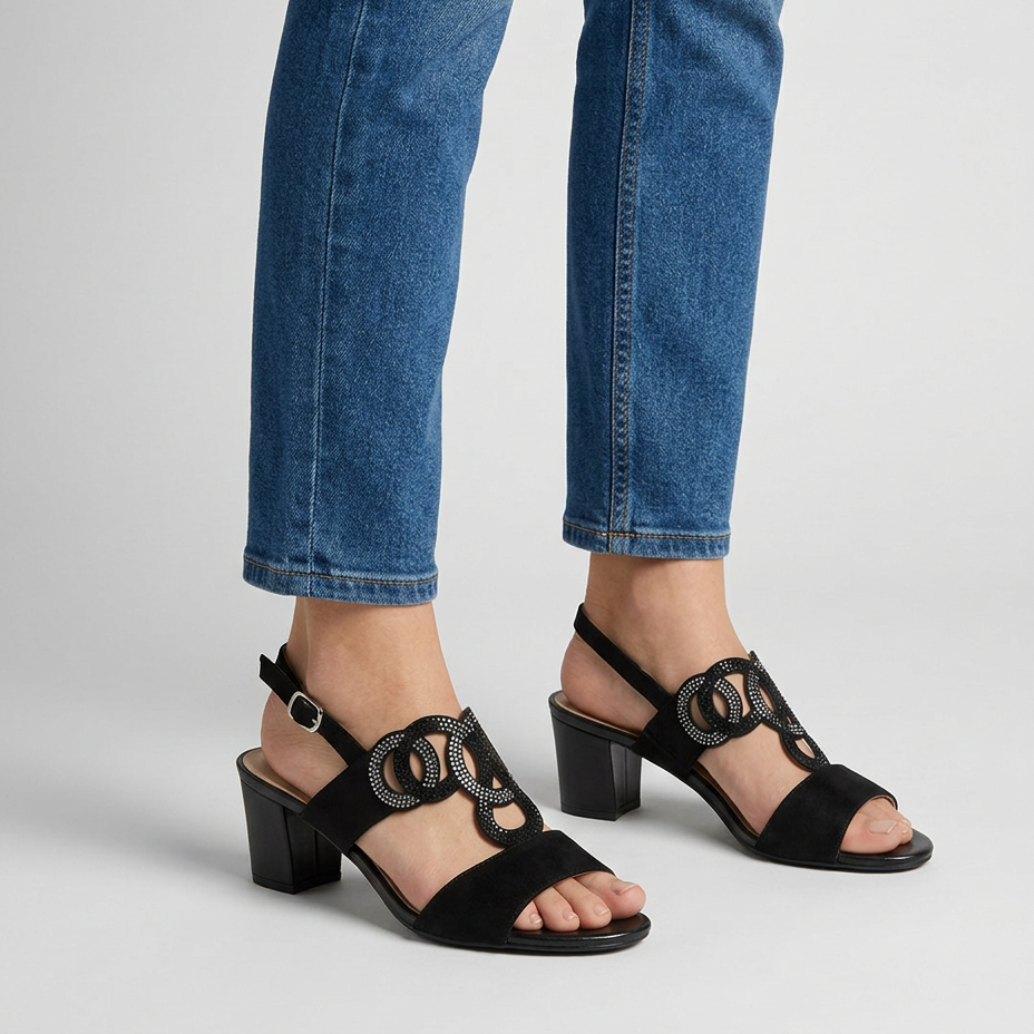 Marine | Sandales Confort Femme à Talon