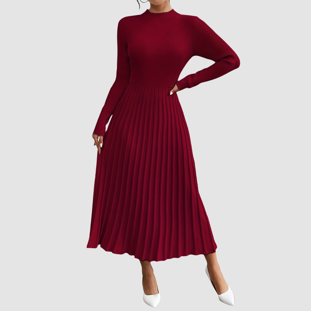 Evelyn Grace | Robe Maxi à Col Montant et Manches Longues