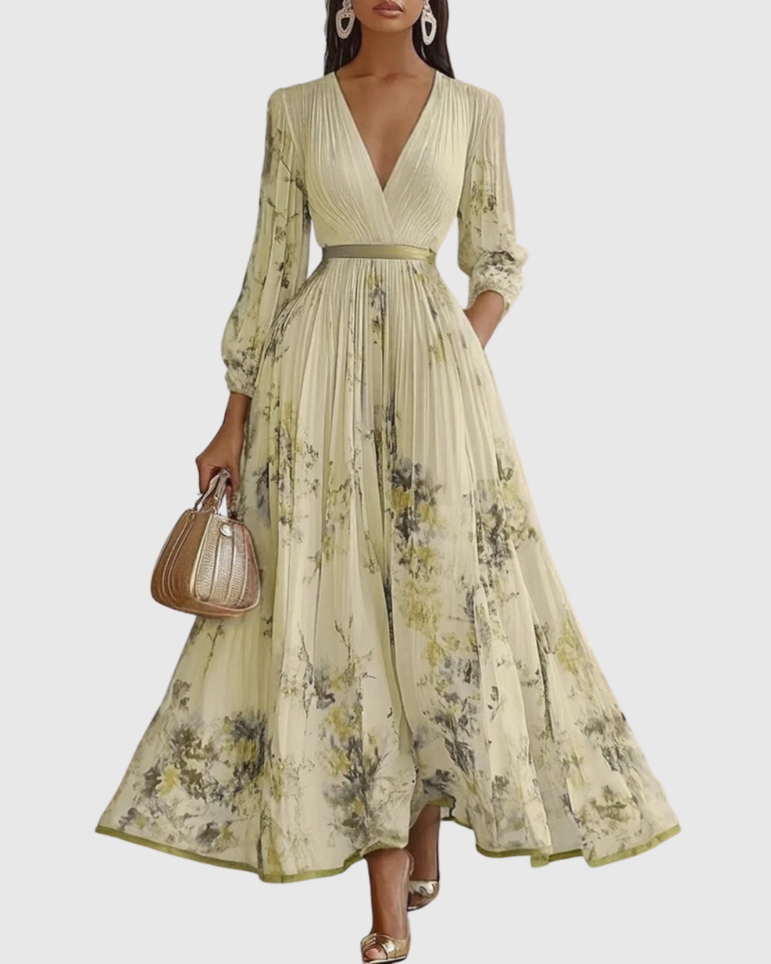 Rowella - Robe Maxi Plissée Élégante