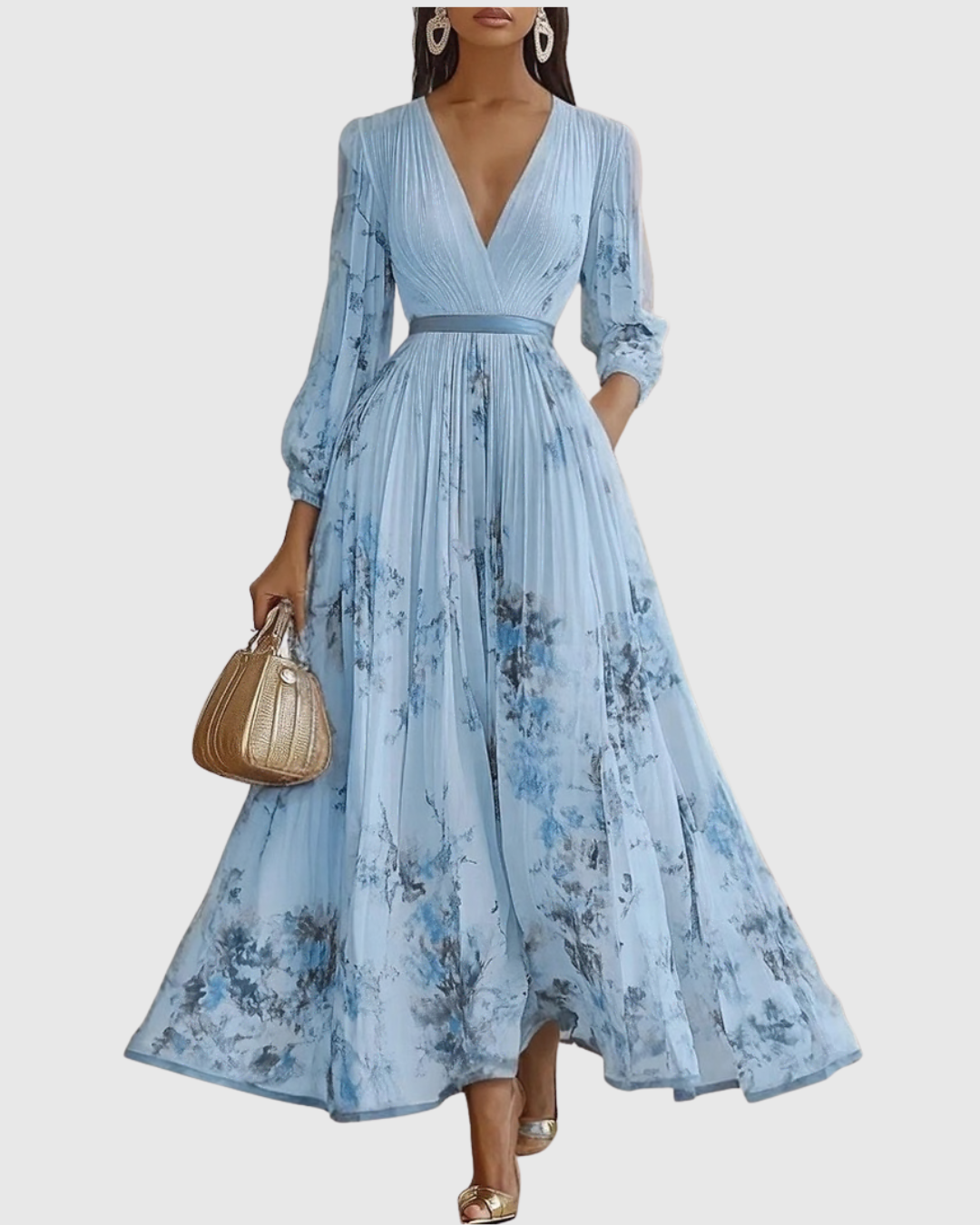 Rowella - Robe Maxi Plissée Élégante