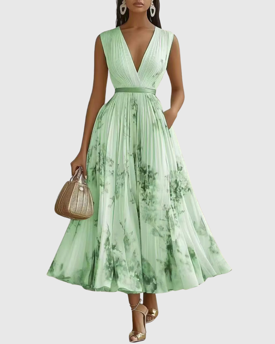 Rowella - Robe Maxi Plissée Élégante