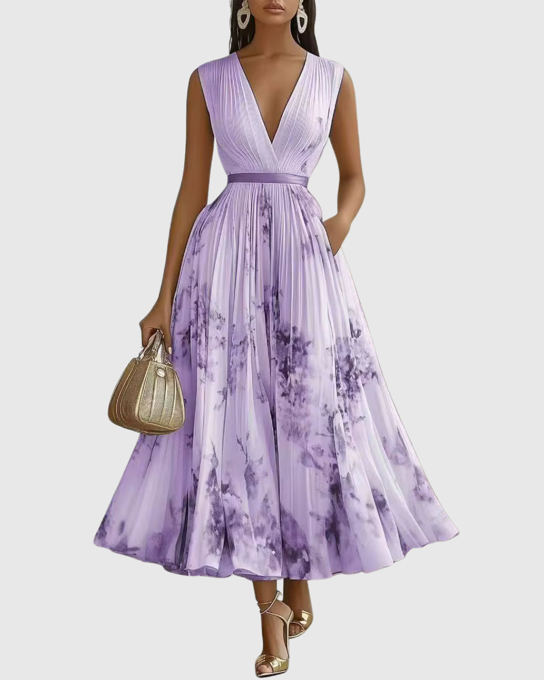 Rowella - Robe Maxi Plissée Élégante