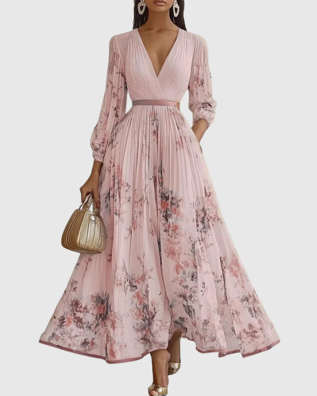 Rowella - Robe Maxi Plissée Élégante