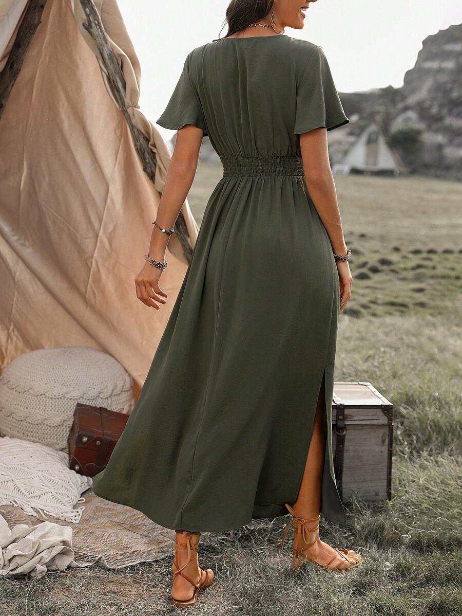Odette | Robe Maxi à Fente Élégante