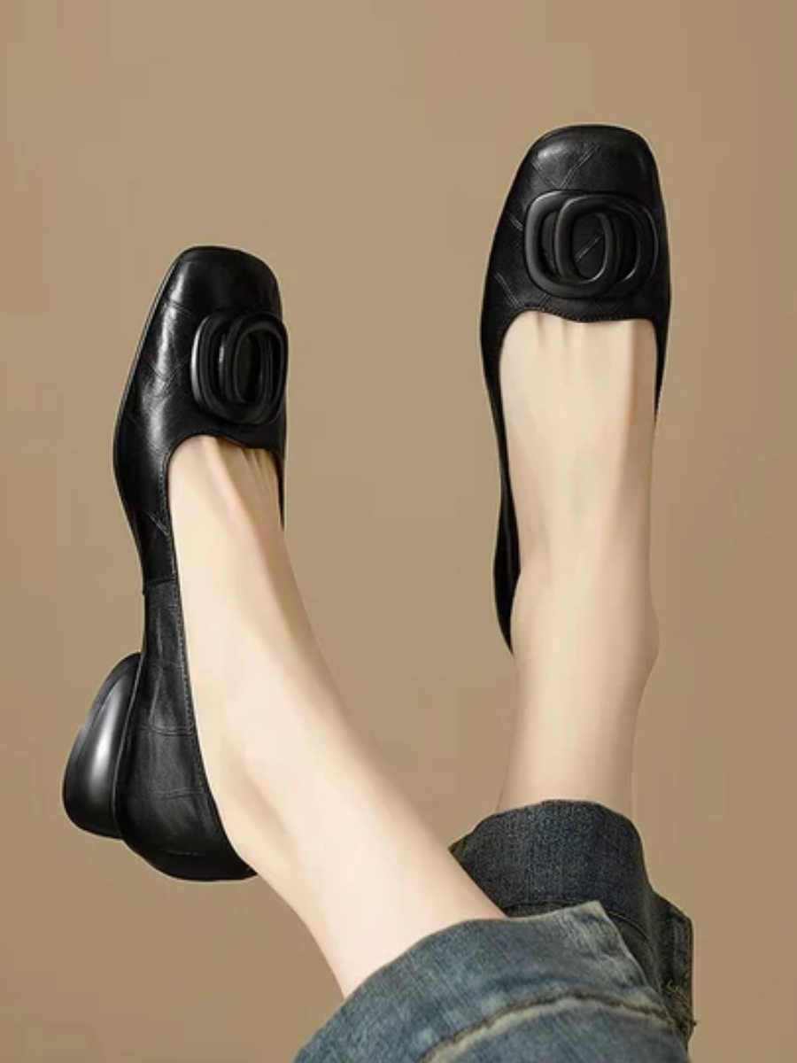 Marielle | Ballerines en cuir bout carré