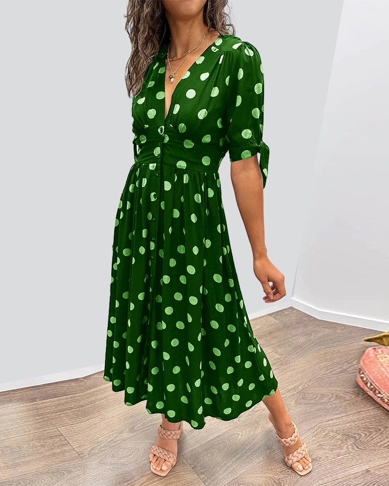 Monique™ | Élégante Robe à Pois
