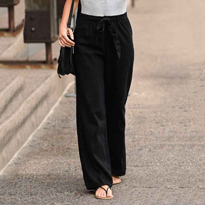 Camilla – Pantalon Large Élégant Aspect Lin