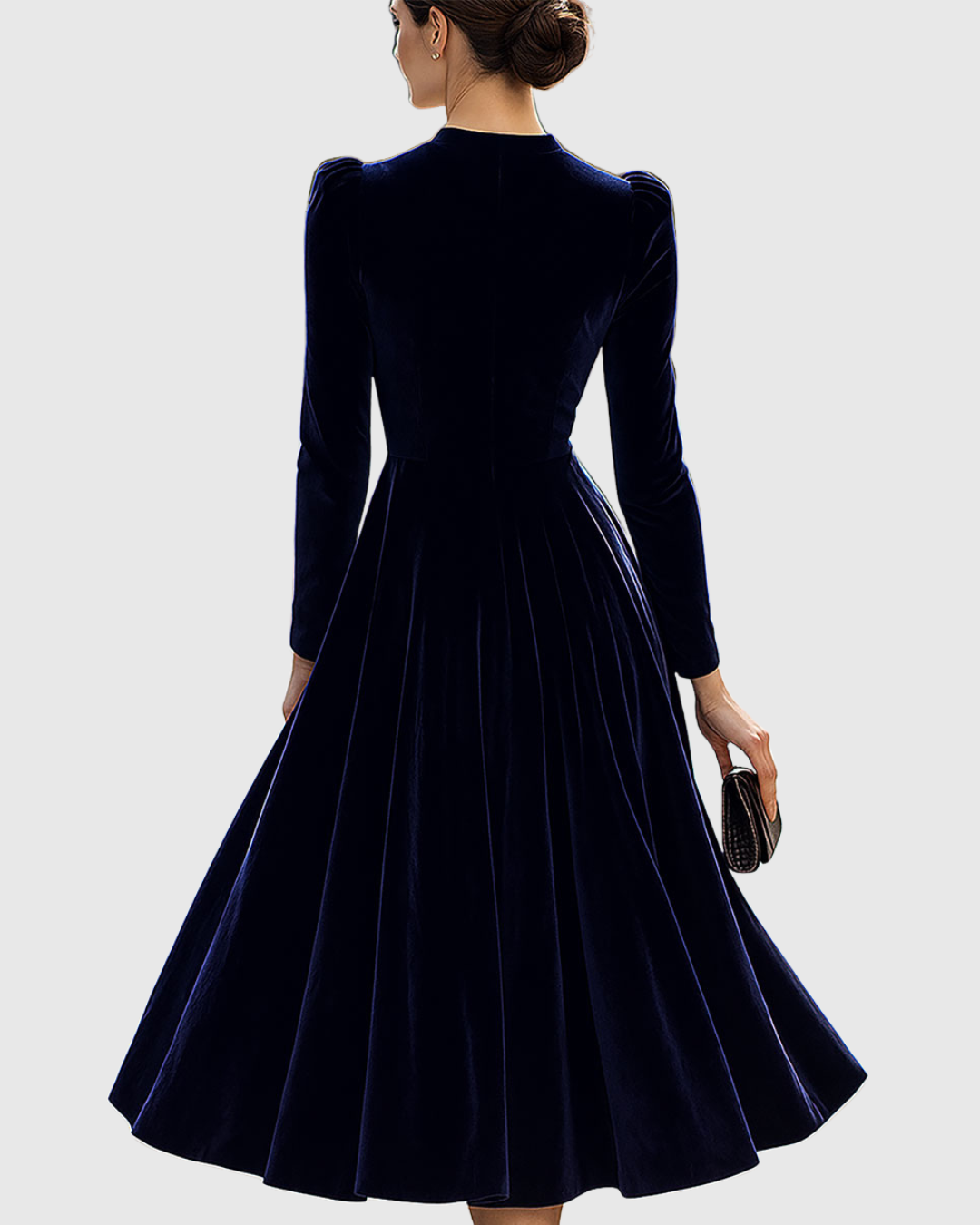 Sibella - Robe Midi à Manches Longues Marine