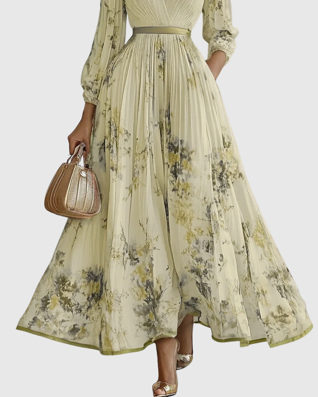 Rowella - Robe Maxi Plissée Élégante