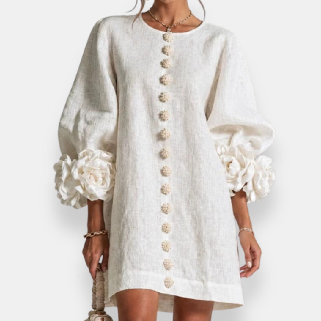 Marcelle | Robe à fleurs en relief