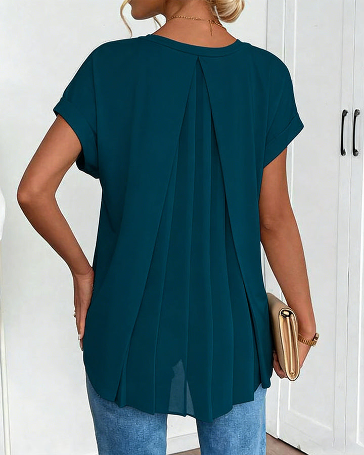 T-Shirt À Manches Courtes Uni Patchwork