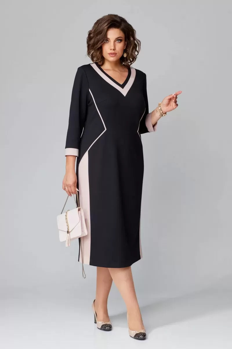 Fenna Grace | Robe Midi Élegante à Col V