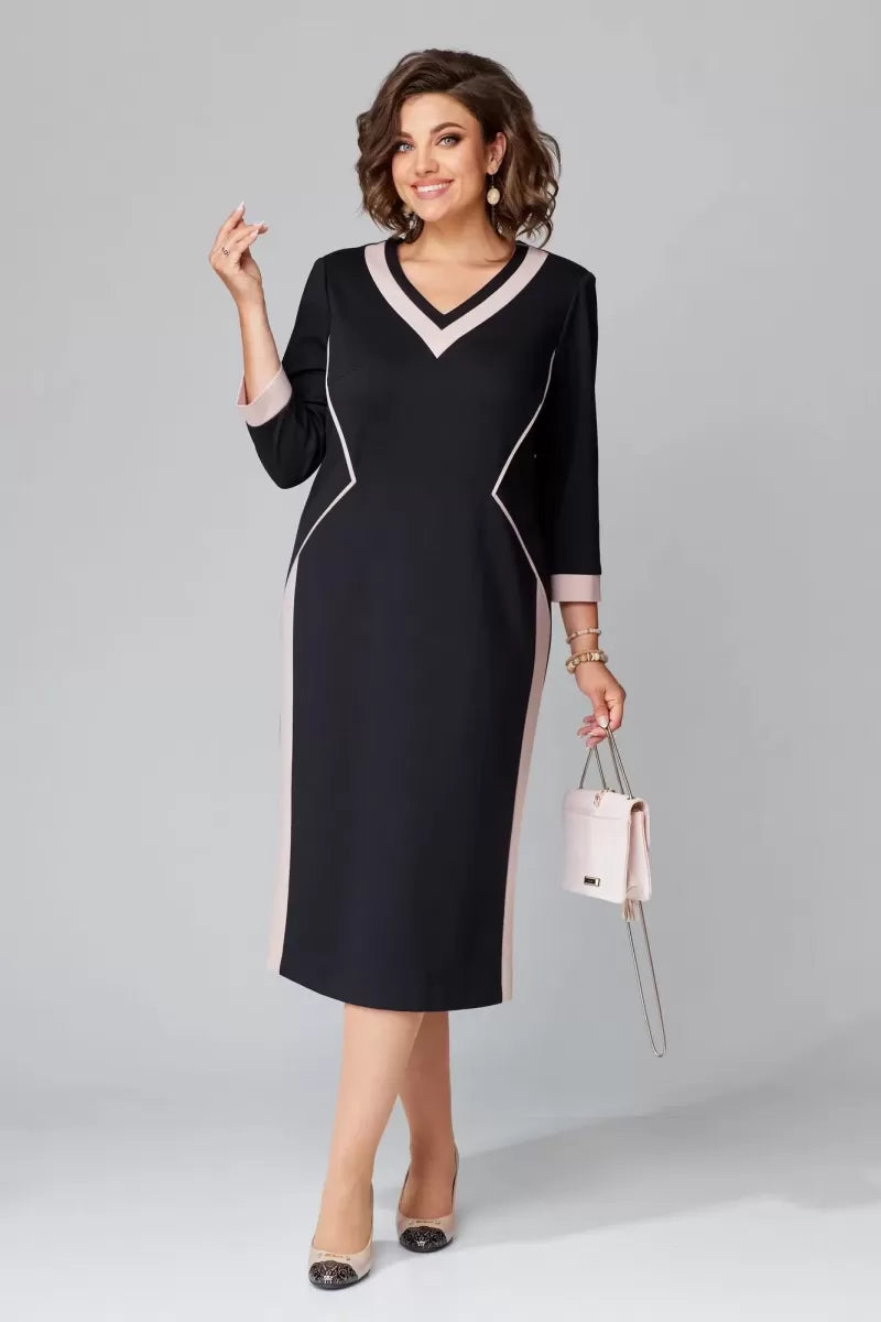 Fenna Grace | Robe Midi Élegante à Col V