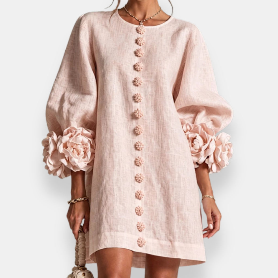 Marcelle | Robe à fleurs en relief