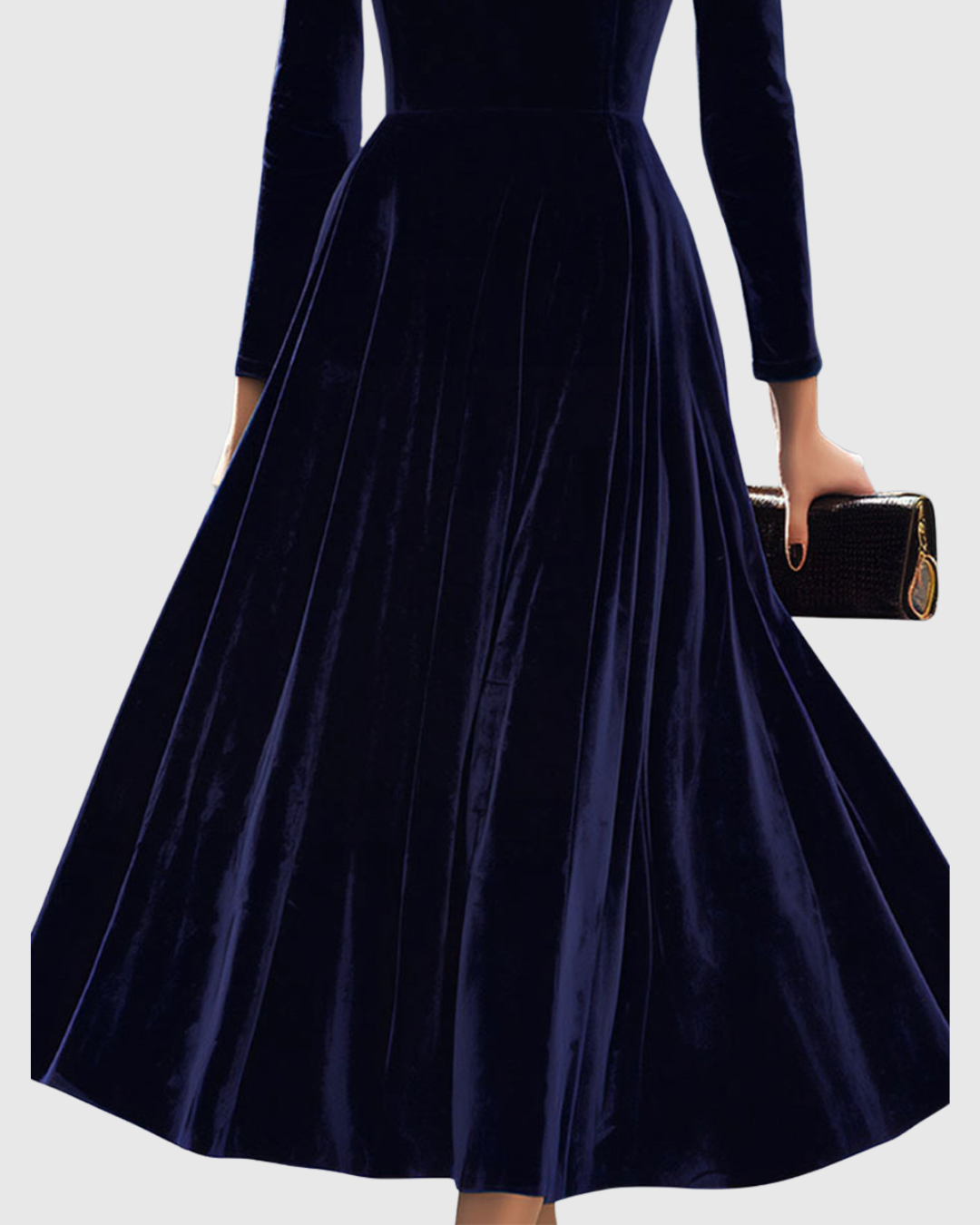 Sibella - Robe Midi à Manches Longues Marine