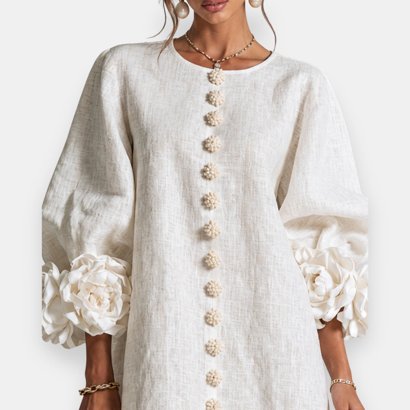 Marcelle | Robe à fleurs en relief