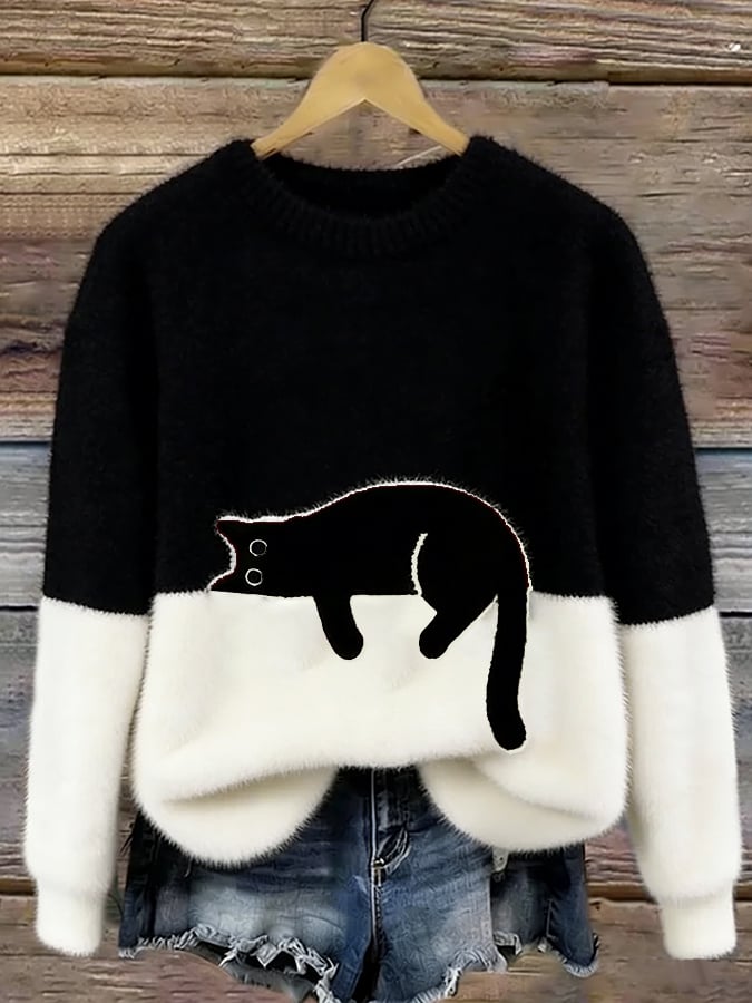 PCP | Pull Oversize Élégant avec Chat Armelle