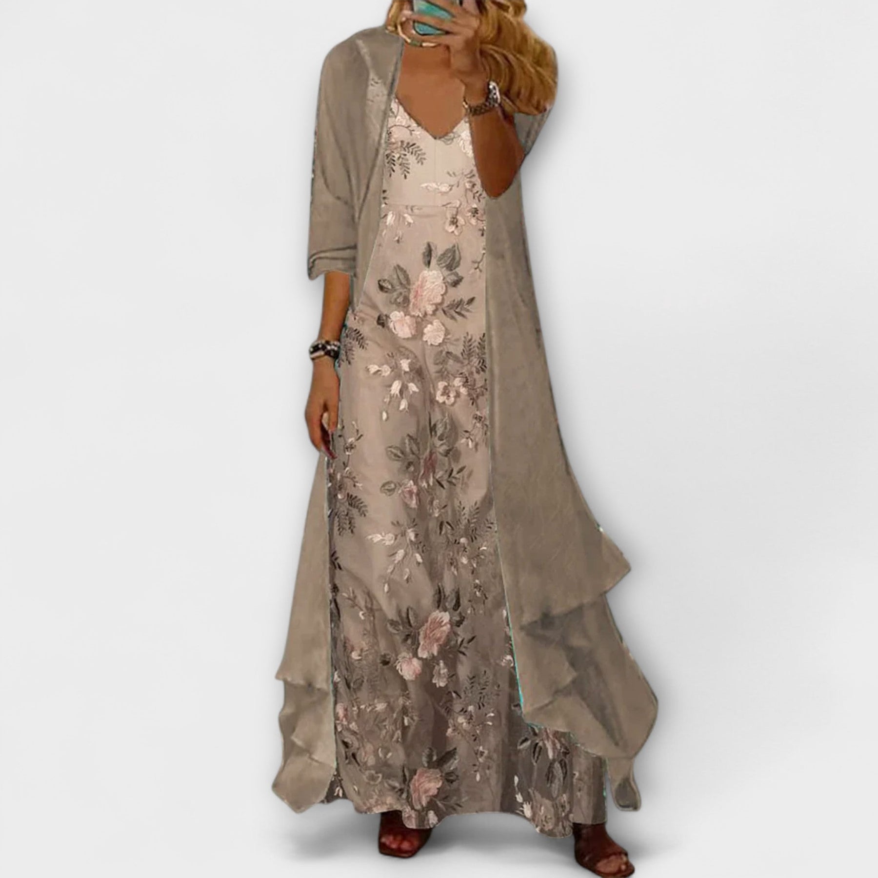 Bryleigh | Ensemble de Robe Maxi Élégante en Deux Pièces