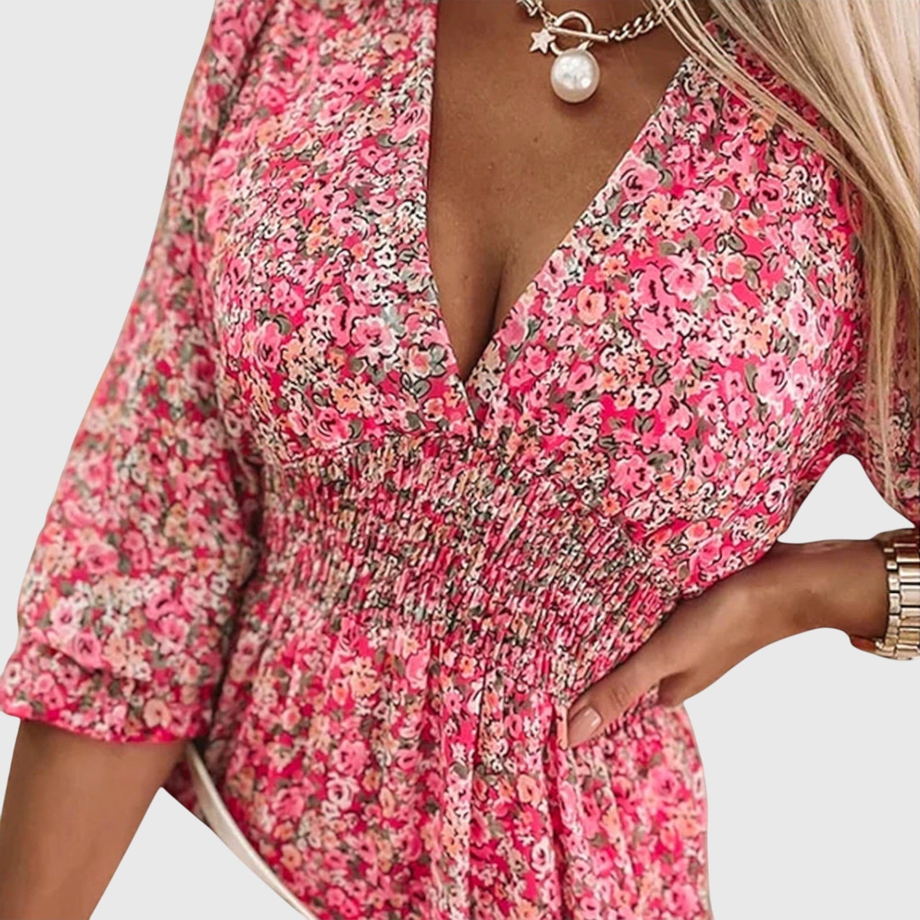 Elisa™ | Robe à manches bouffantes florales