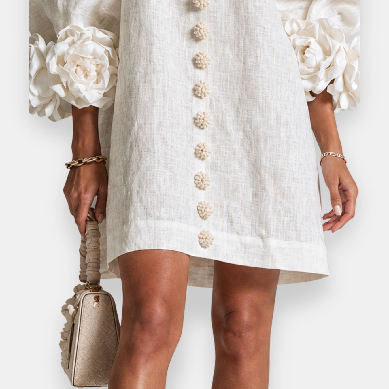 Marcelle | Robe à fleurs en relief