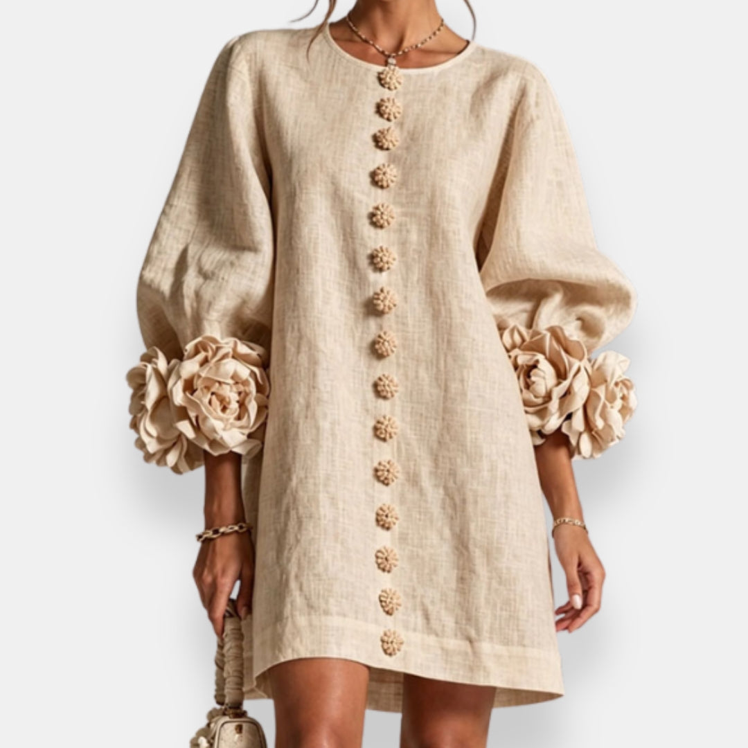 Marcelle | Robe à fleurs en relief