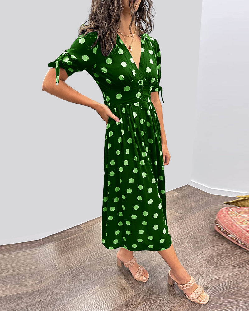 Monique™ | Élégante Robe à Pois
