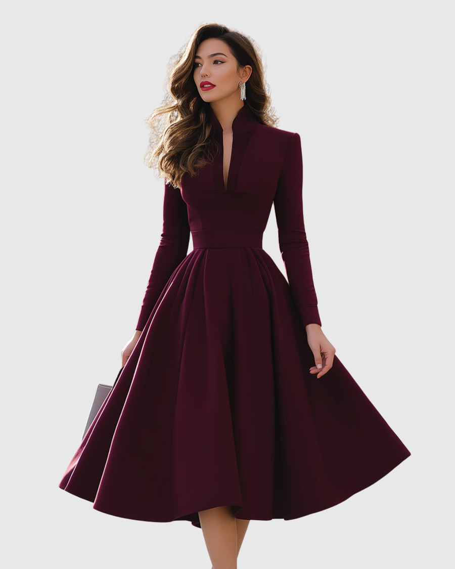Avelina - Robe Midi à Col V