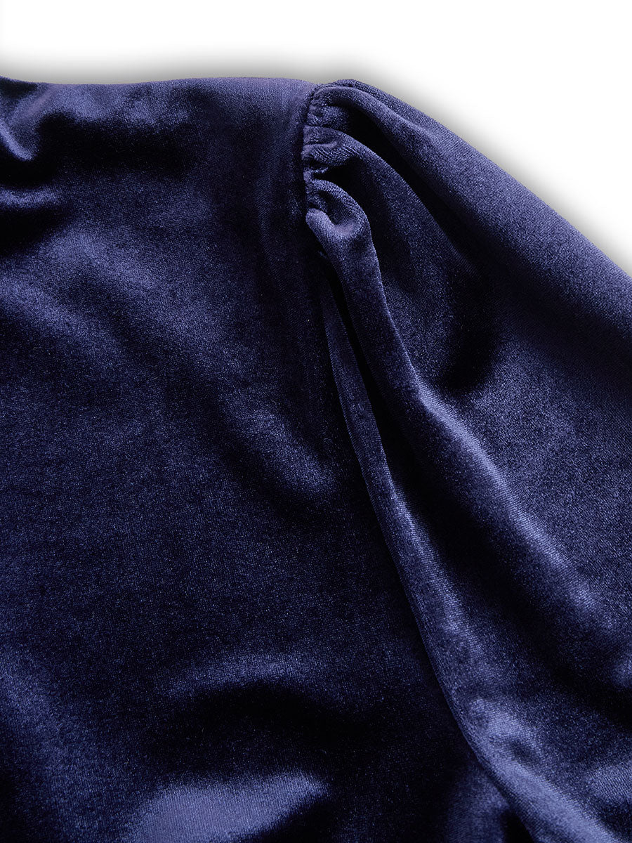 Sibella - Robe Midi à Manches Longues Marine