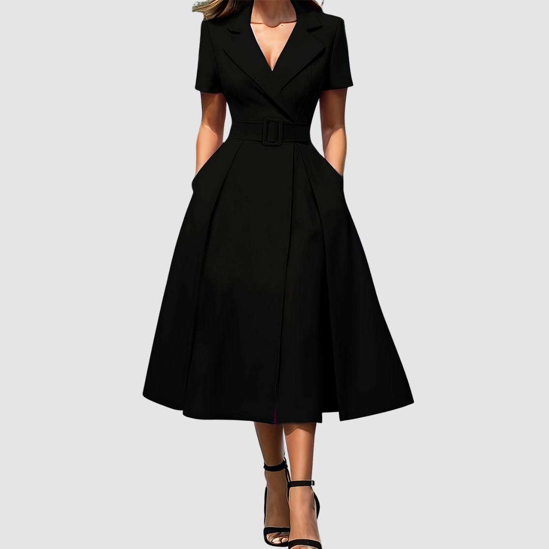 Celina Bloom - Robe A-Line Élégante Noire