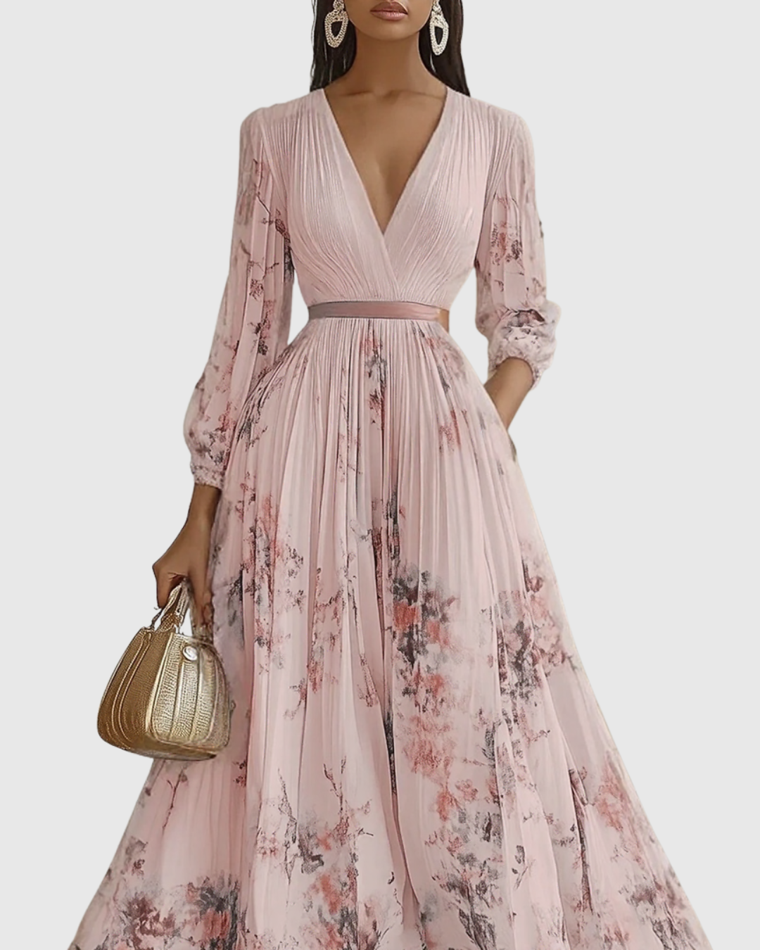 Rowella - Robe Maxi Plissée Élégante