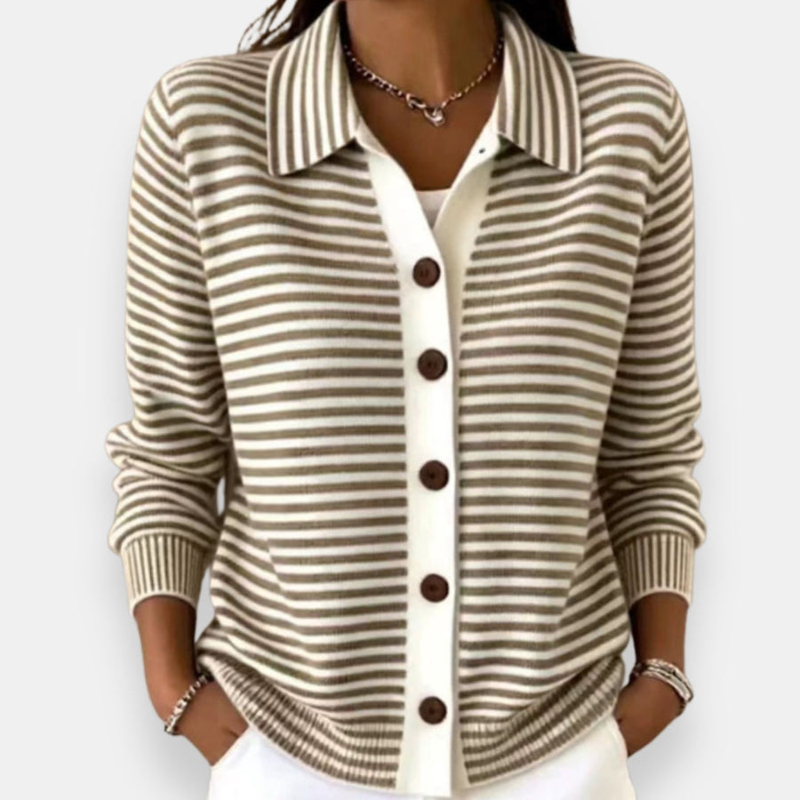 Nola | Gilet à Boutons Rayé