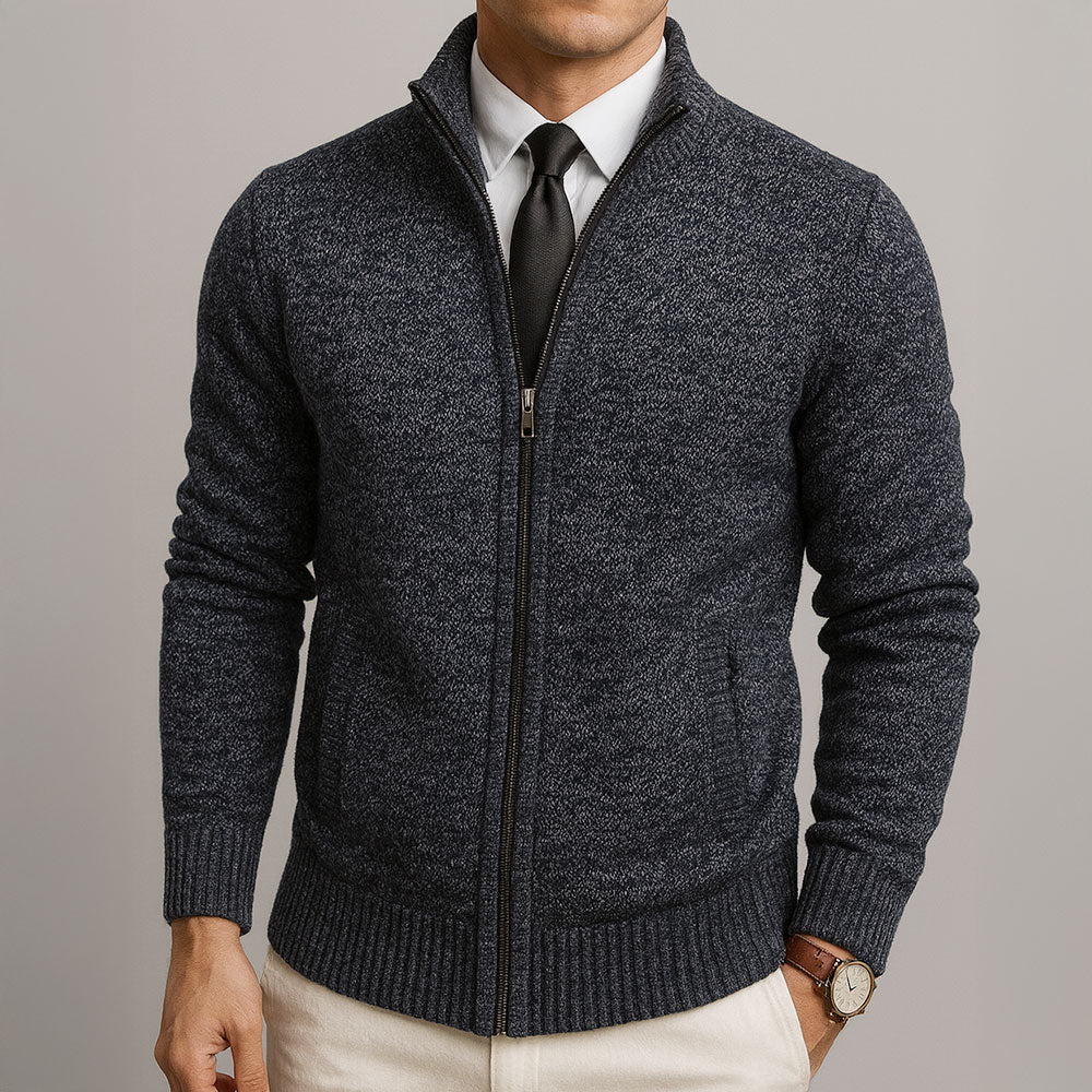 Cardigan Zippé Col Montant Henri
