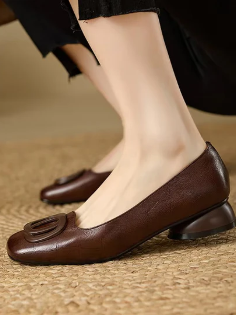 Marielle | Ballerines en cuir bout carré