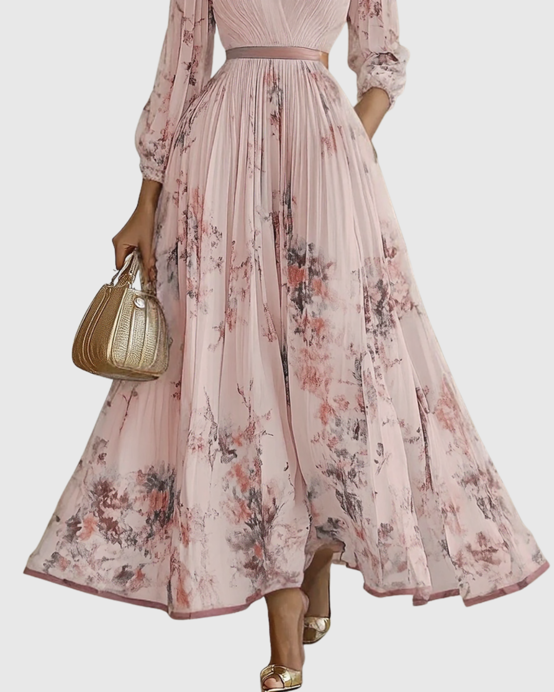 Rowella - Robe Maxi Plissée Élégante