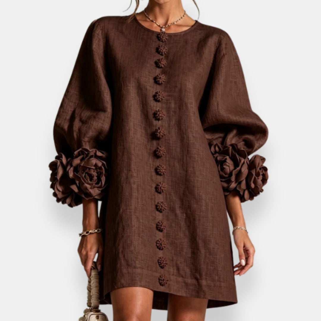 Marcelle | Robe à fleurs en relief