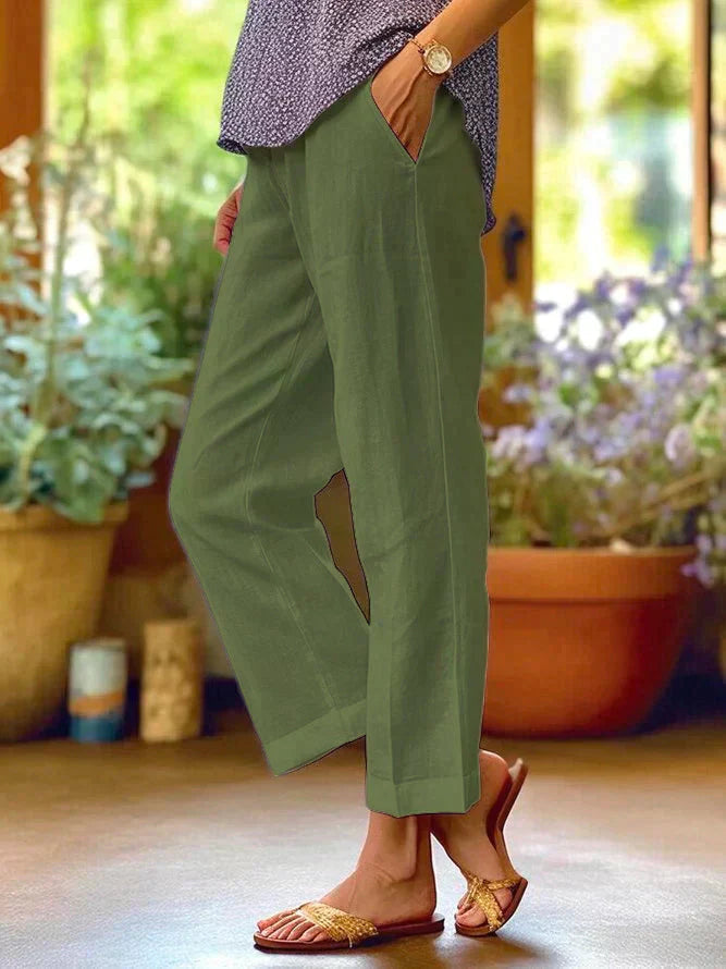 Dolce – Pantalon d'Été Fluide Aspect Lin