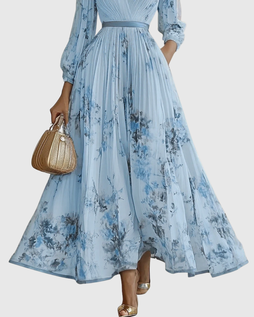 Rowella - Robe Maxi Plissée Élégante