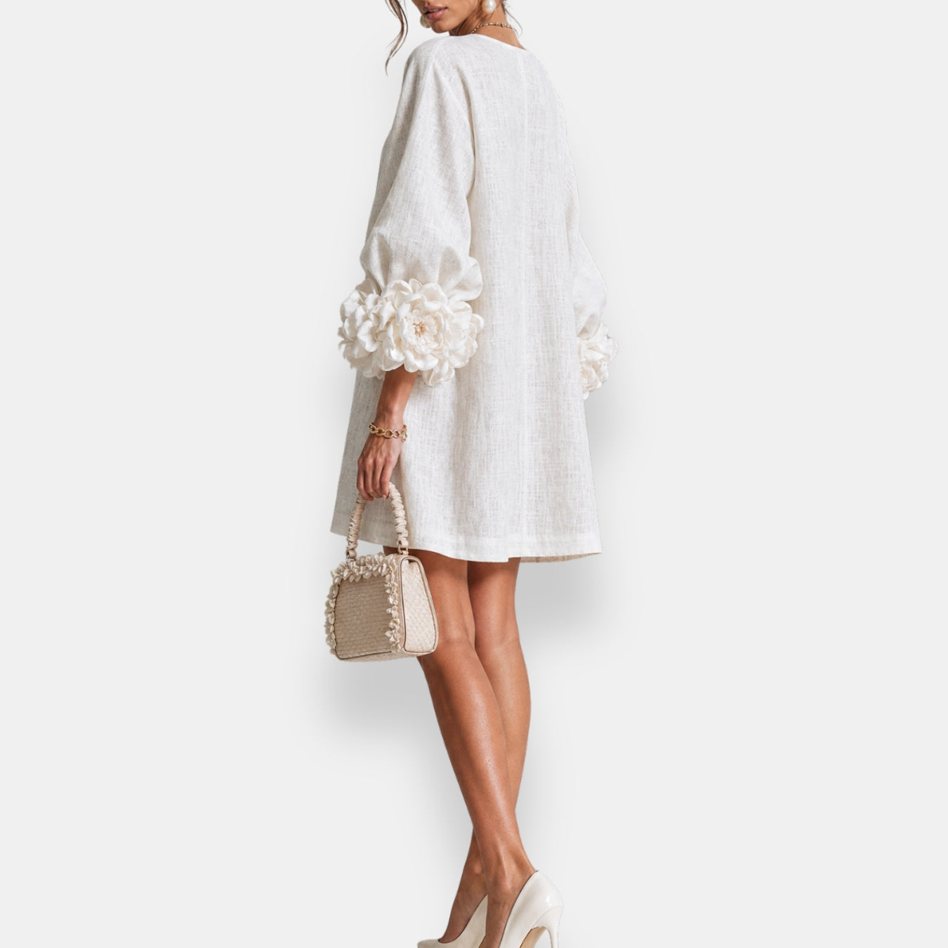 Marcelle | Robe à fleurs en relief