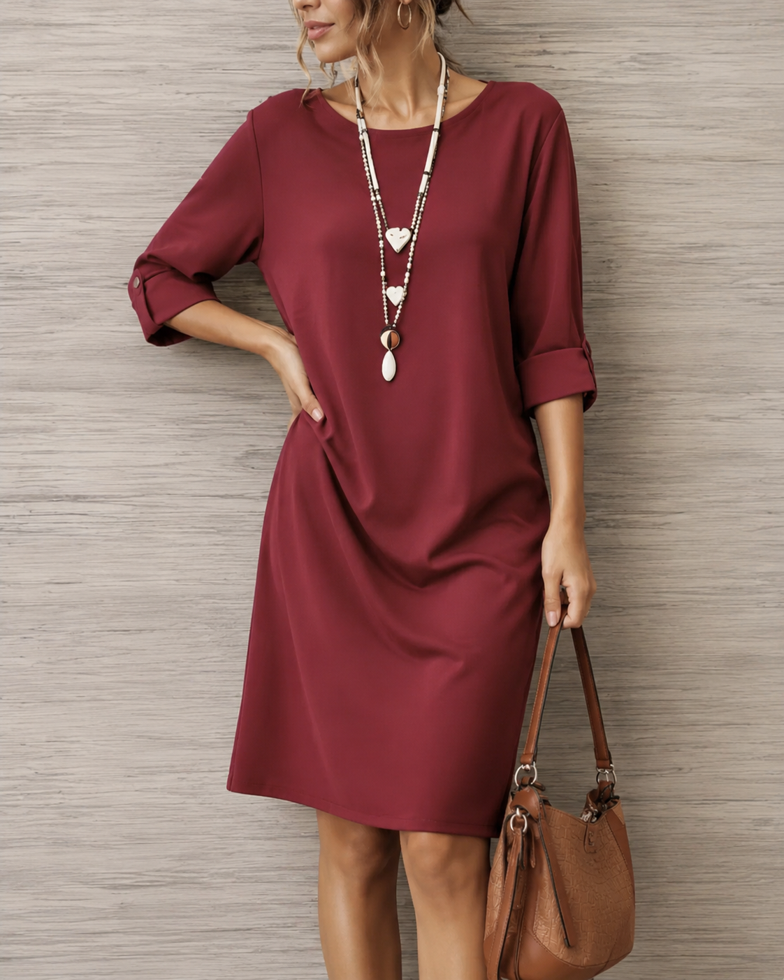 Francine | Robe Midi Fluide Effet Ventre Plat