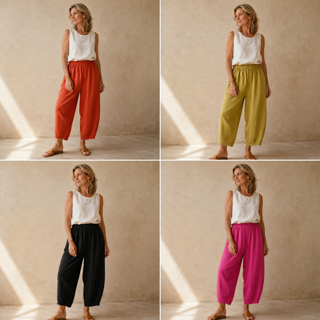 Amalia™ - Pantalon fluide en coton et lin
