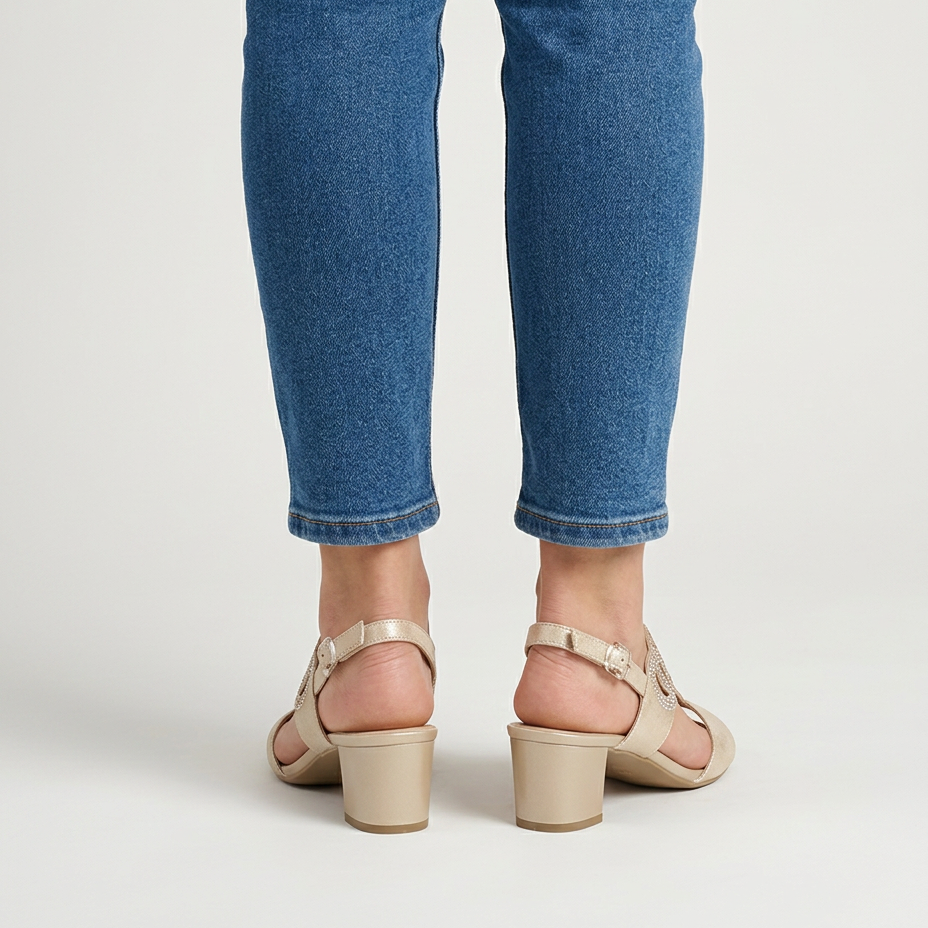Marine | Sandales Confort Femme à Talon