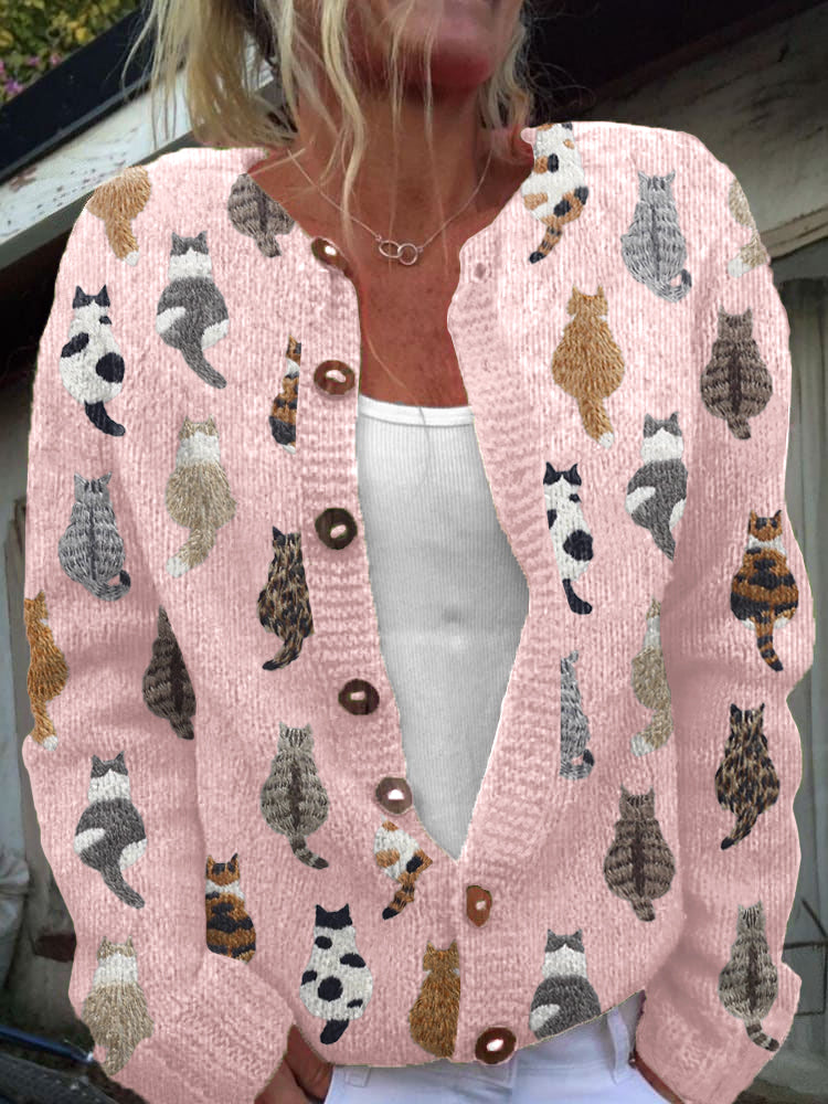 Charline | Cardigan Imprimé Chat Douillet
