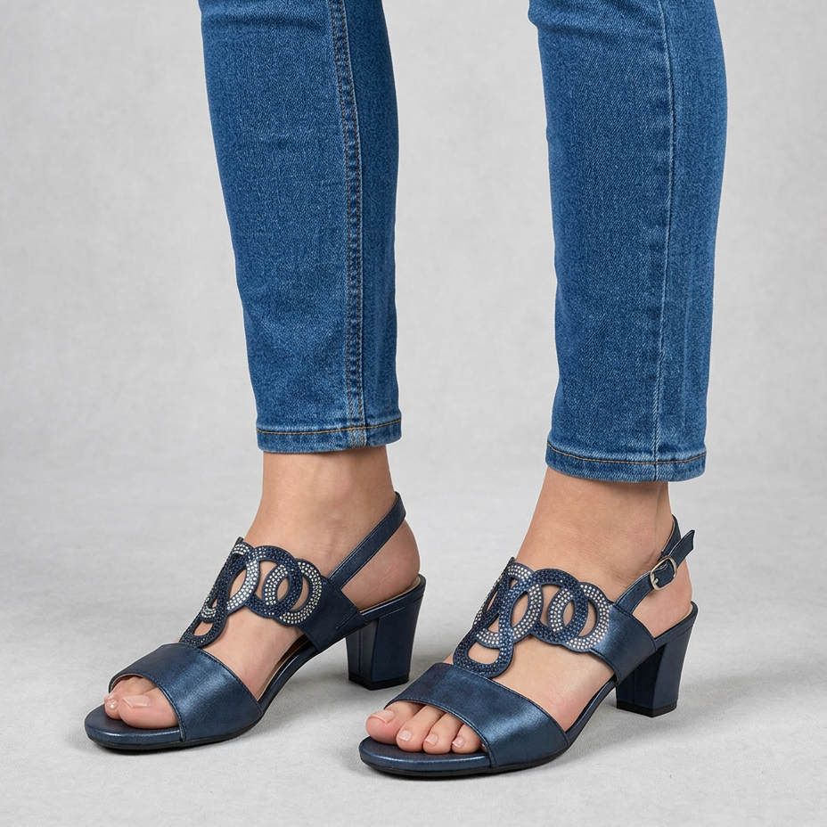 Marine | Sandales Confort Femme à Talon