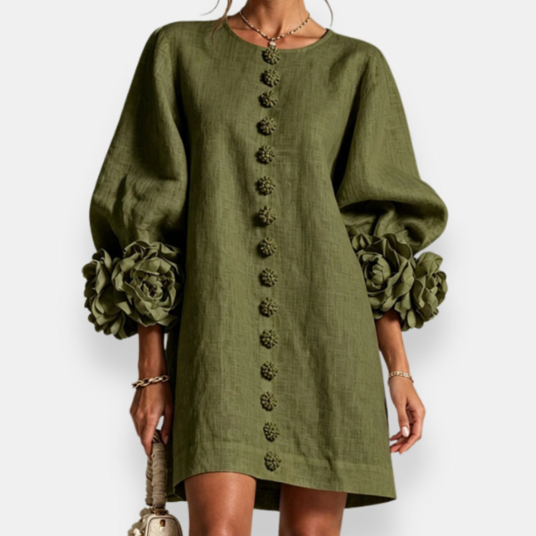 Marcelle | Robe à fleurs en relief