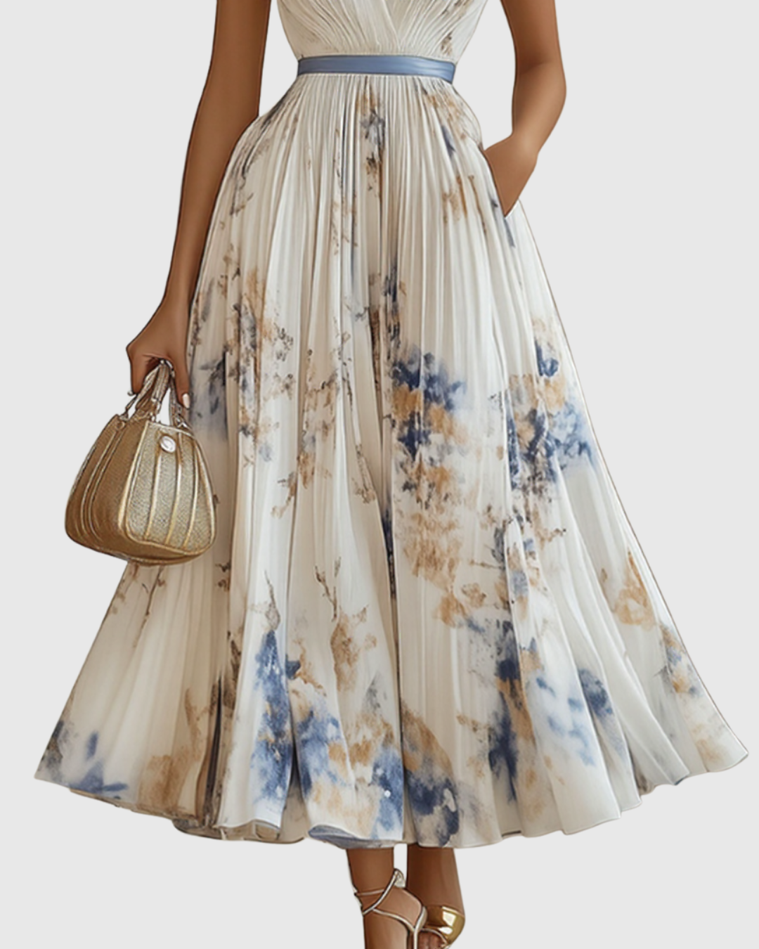 Rowella - Robe Maxi Plissée Élégante