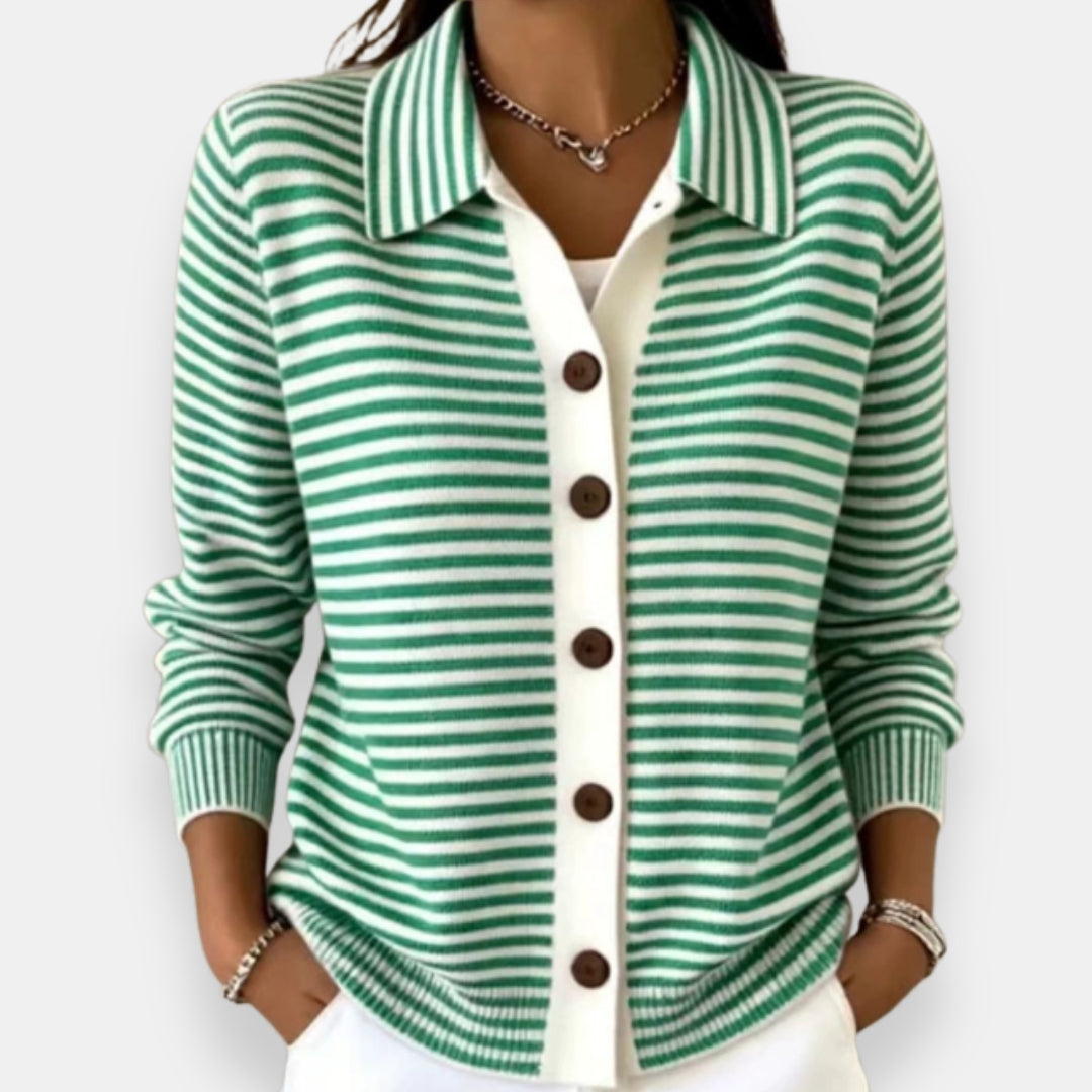 Nola | Gilet à Boutons Rayé