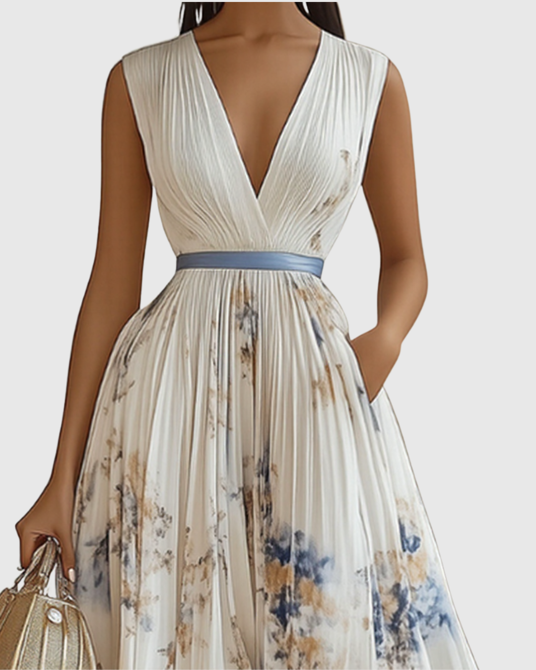 Rowella - Robe Maxi Plissée Élégante