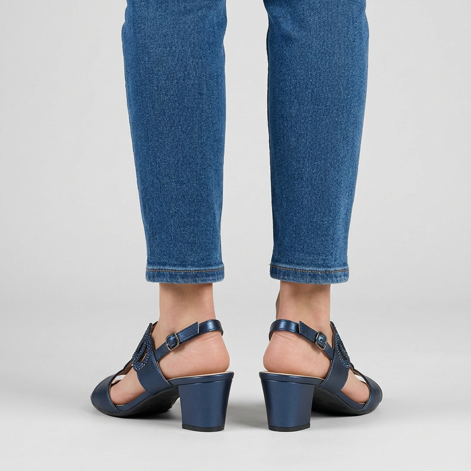 Marine | Sandales Confort Femme à Talon